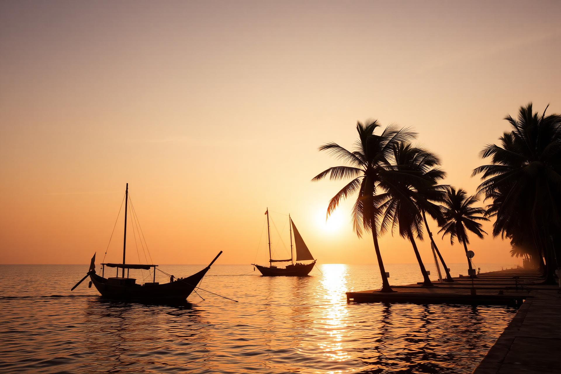 Dar es Salaam waterfront at golden hour